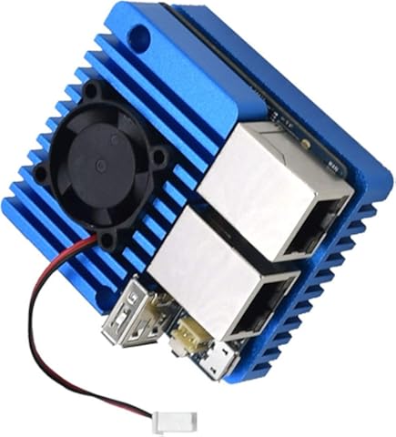 Yuehuam Carcasa de Aleación de Aluminio con Ventilador para Nano Pi R2s