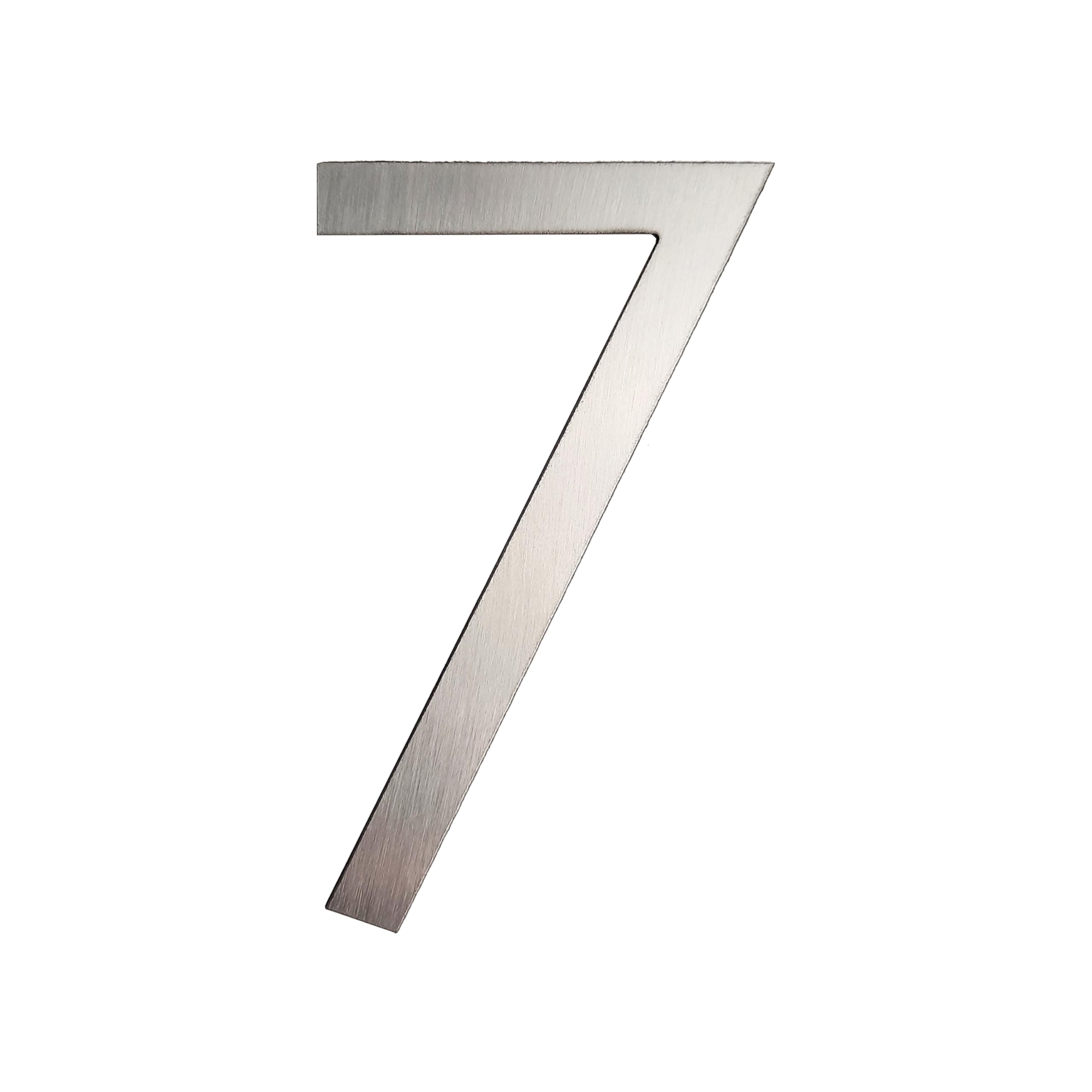 Guizzo Creart Stainless Steel External House Number - Dimensions 6 x 10 cm - Number 7 - Handmade and Made in Italy