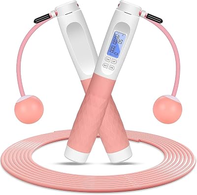 Flintronic Dual-Purpose Skipping Rope with Counter Pink White