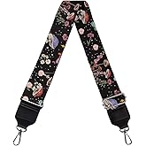 TODIYADDU Floral Mushroom Wide Strap Crossbody Bags for Women Starry Butterfly Purse Straps Replacement Crossbody Guitar Strap Purse for Music Lovers Outdoor Sports for Women Bag Straps