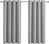 Aspire Homeware Blackout Curtains 46x54 Inch Grey Eyelet 2 Panel