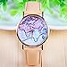 Vavna Unisex Fashion New Arrival World Map Leather Strap Watches (Beige)