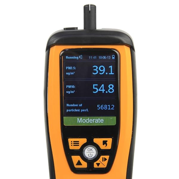 Luftqualitt Messgert Therm Luftqualitt Monitor fr PM2 5 PM10 Partikel CO2 HCHO Temperatur Luftfeuchtigkeit einstellbar Audio Alarm Recording Curve Einfache Kalibrierung bunte Display
