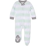 Burt's Bees Baby Baby Boys' Sleep and Play Pjs, 100% Organic Cotton One-Piece Romper Jumpsuit Zip Front Pajamas