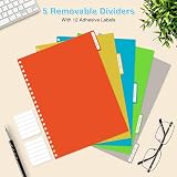 OMEYA 5 Subject Notebook Spiral A5 300 Pages 100GSM Dividers Removable view 3