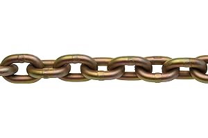 APEX TOOL GROUP Campbell 0510526 System 7 Grade 70 Carbon Steel Transport Chain in Square Pail, Yellow Chromate, 5/16" Trade, 0.34" Diameter, 50' Length, 4700 lbs Load Capacity