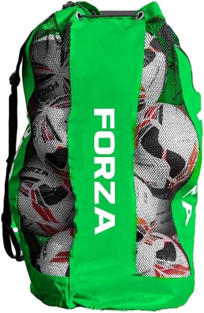 FORZA Premier Ball Carry Bag Green 12 Ball Capacity Drawstring Mesh