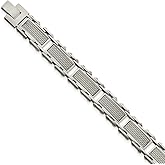 The Black Bow Men's 14mm Stainless Steel & Gray Carbon Fiber Inlay Bracelet, 8.5 In