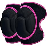 Knee Pads, Thick Sponge Anti-slip, Collision Avoidance Knee Pads, for Running, Mountaineering, House Working,Gardening Maintain (Pink, Large)