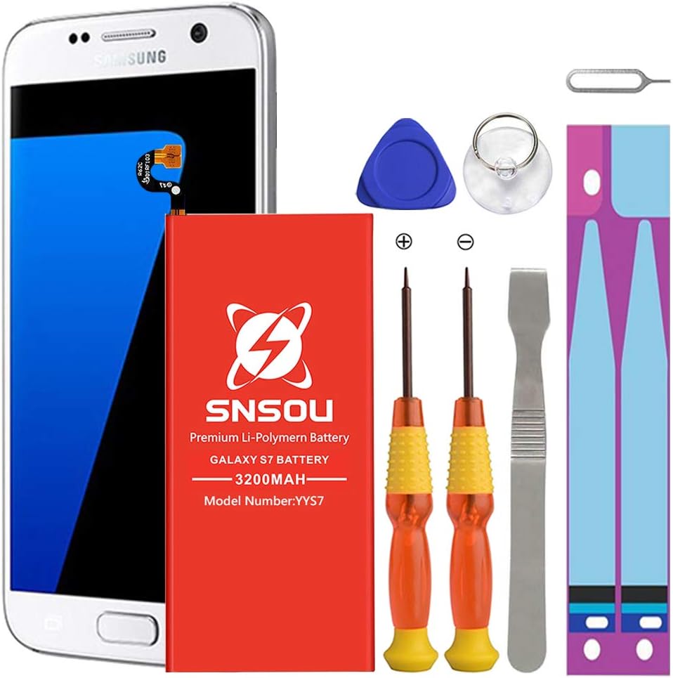 Galaxy S7 Battery, [Upgraded] SNSOU 3200mAh EB-BG930ABE Li-Polymer Replacement Battery for Samsung Galaxy S7 SM-G930 G930V G930T G930A G930P with Repair Replacement Kit Tools: Home Audio & Theater