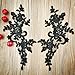 2 Pcs Wine Red Flower Lace Patches for Wedding Dress DIY Clothing Flower Applique Collar Material