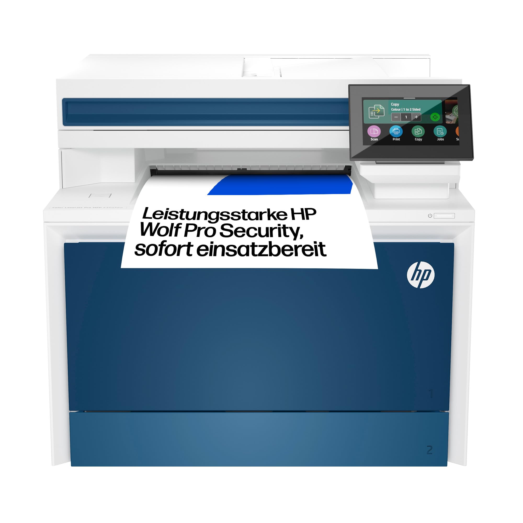 HP Color LaserJet Pro MFP 4302dw A4 Multifunktions-Farblaserdrucker, Automatischer beidseitiger Druck, Hohe Druckgeschwindigkeit, Bis zu 50.000 Seiten pro Monat, Wi-Fi, Wolf Pro Security