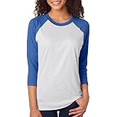 Next Level Unisex Triblend 3/4-Sleeve Raglan - VIN RYL/ HTR WHT - M - (Style # 6051 - Original Label)