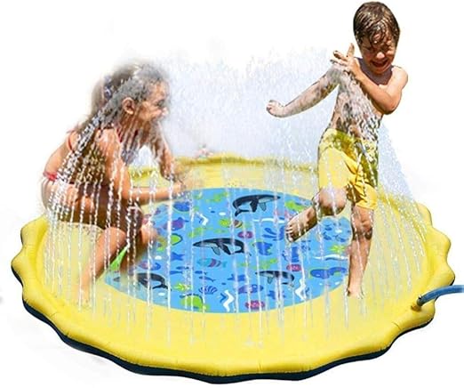 SUNBAOBAO Niños Splash Pad Agua Estera del Juego, Spray Césped Beach