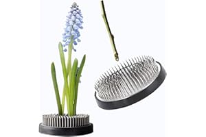 JUSTDOLIFE Flower Frogs Stainless Floral Frogs Kenzan Flower Vase Round Metal Flower Arranger Tool Pin Holder Ikebana Flower Pin Frogs for Vase Flower Arrangements Home DIY Craft