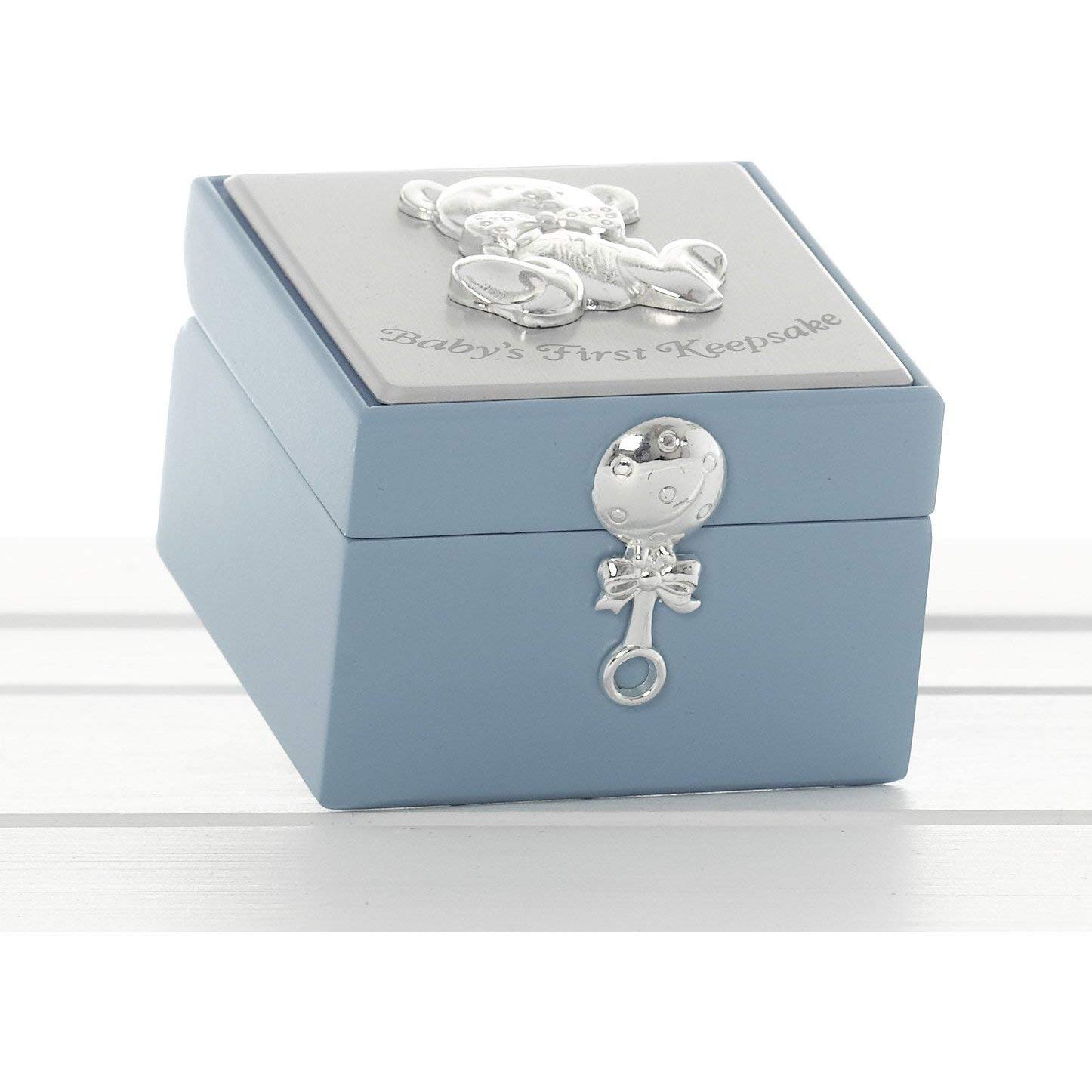 Shudehill Beautiful Baby Boy's Small Wooden Keepsake Box Christening Gift
