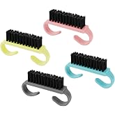 4 Pack Nail Brushes for Cleaning Fingernails, Travel Size Hand Scrub Cleaning Brush or Nails and Toes, Multicolor Mini Handle Grip Nail Brushes