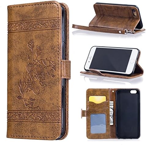 iPhone 8 Case,iPhone 8/7 Leather Case,iPhone 7 Brown Premium PU Leather Card Slot /Cash Style with Back kickstand Magnetic Flip Cover Case for iPhone 8 or 7