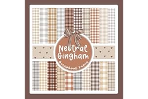 Neutral Gingham Scrapbook Paper: Brown and Grey Plaid Pattern Craft Paper Pad For Scrapbooking, Mixed Media, Decoupage, Junk 