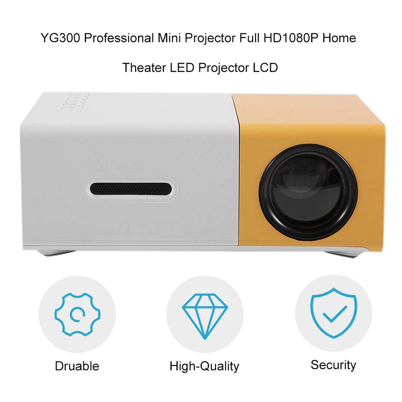 Ballylelly Mini proyector profesional YG300 Full HD1080P Proyector ...