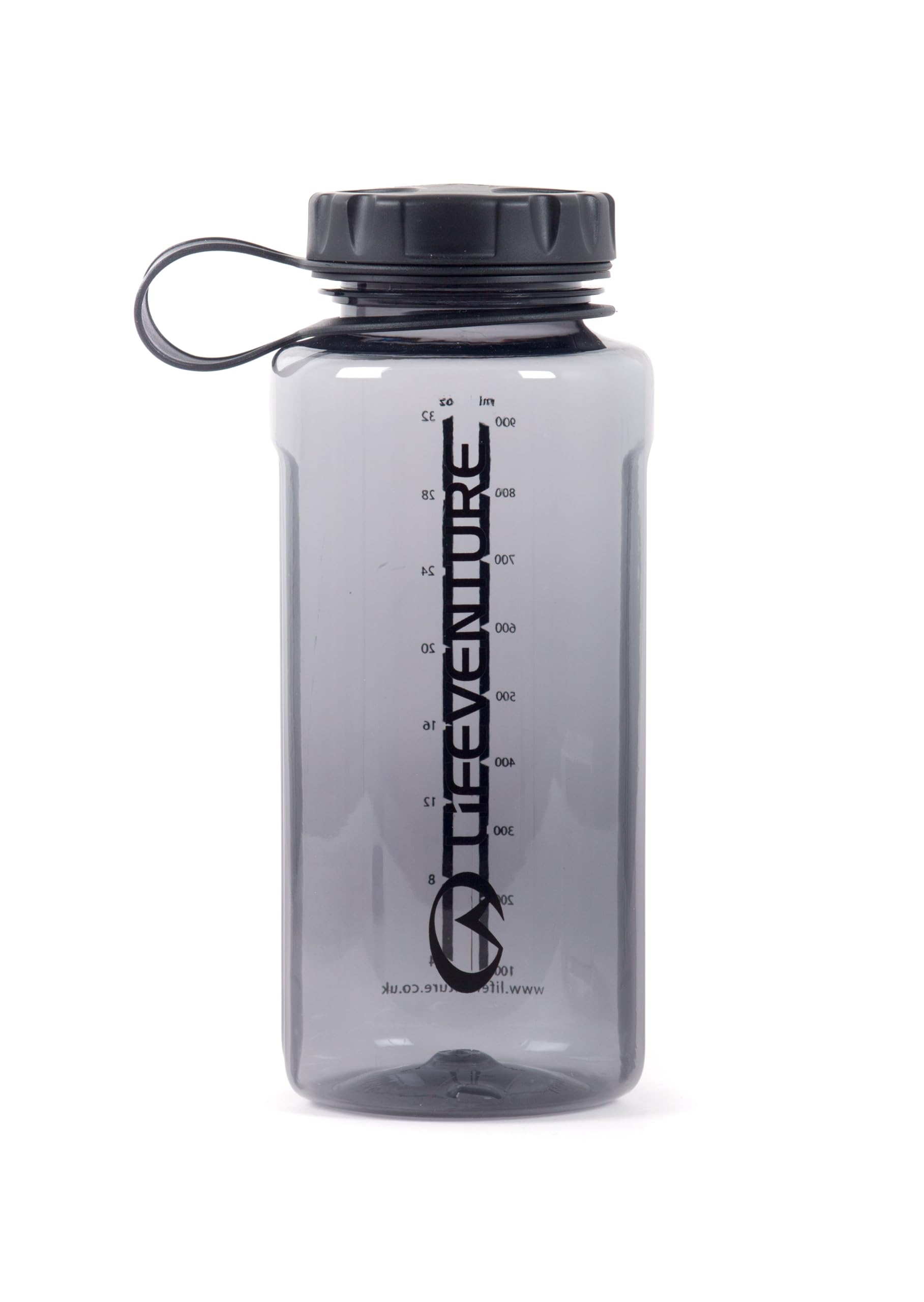 Lifeventure 1 Litre Tritan Flask for Hiking, Camping, Outdoor Sports, Made From BPA-Free Material, Leak-Proof, Screw-Top Lid, With Side Volume Measurements