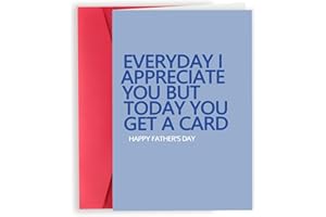 LONDUE Blue Fathers Day Cards Gifts for Dad, Father's Day Gifts from Daughter Son, Funny Father Card, But Today You Get A Card