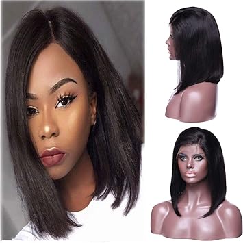 Buy Human Hair Bob Lace Front Wigs Glueless Straight Full Wigs