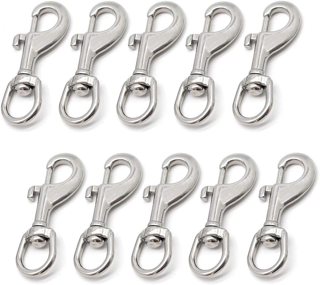 ZORUNNA 30 Pcs Swivel Snap Hooks Heavy Duty, 3" Swivel Clasp Clasp Single Ended Dog Leash Hook, Multipurpose Bolt Snap For Keychain Camera Strap Linking Pet Leash (Delicate,1
