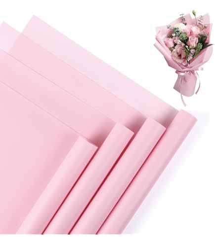 20 Sheets Flower Wrapping Paper, 22.8x22.8 Inch/58x58cm Floral Bouquet Wrapping Paper Double Sided Color Flower Packing Paper For Wedding Graduation Valentine's Day(Dark Blue & Light Blue