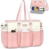 PASMAN Lunch Tote Bag for Women,15.6 Inch Laptop Bag with Insulated Lunch Compartment,Multi-Pocket Work Bag with Cup Holder for Nurse,Teacher,Office,and Travel