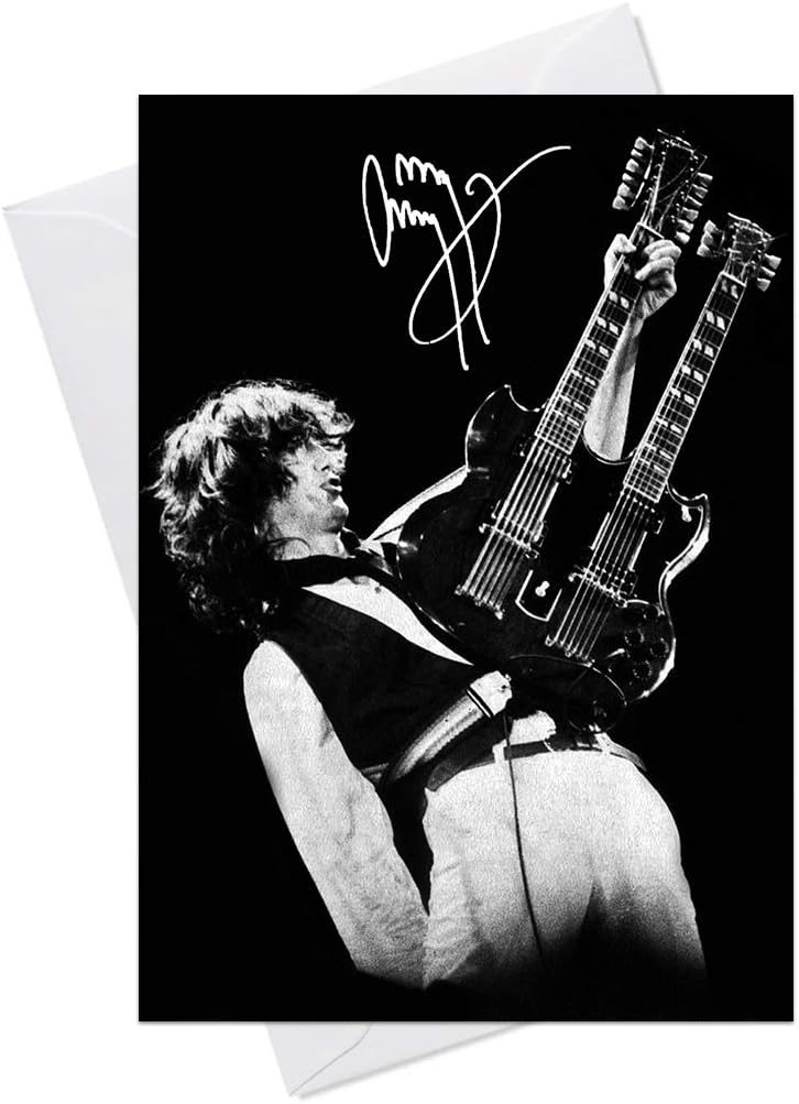 Jimmy Page Led Zeppelin (V1) - Quality Greeting Card for Any Occasion (Birthday, Valentines, Thank You, Engagement, Anniversary etc)