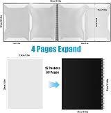 Irich A4 Sheet Music Folder 60 Pages 15 Sleeves Writable Choir Folder Black view 2