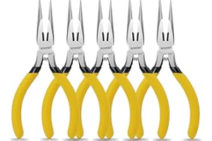 BOOSDEN 5" Needle Nose Pliers, Long Nose Pliers Set with Side Cutter,Mini Fine Needle Nose Pliers with Comfort Grip, Small Pr