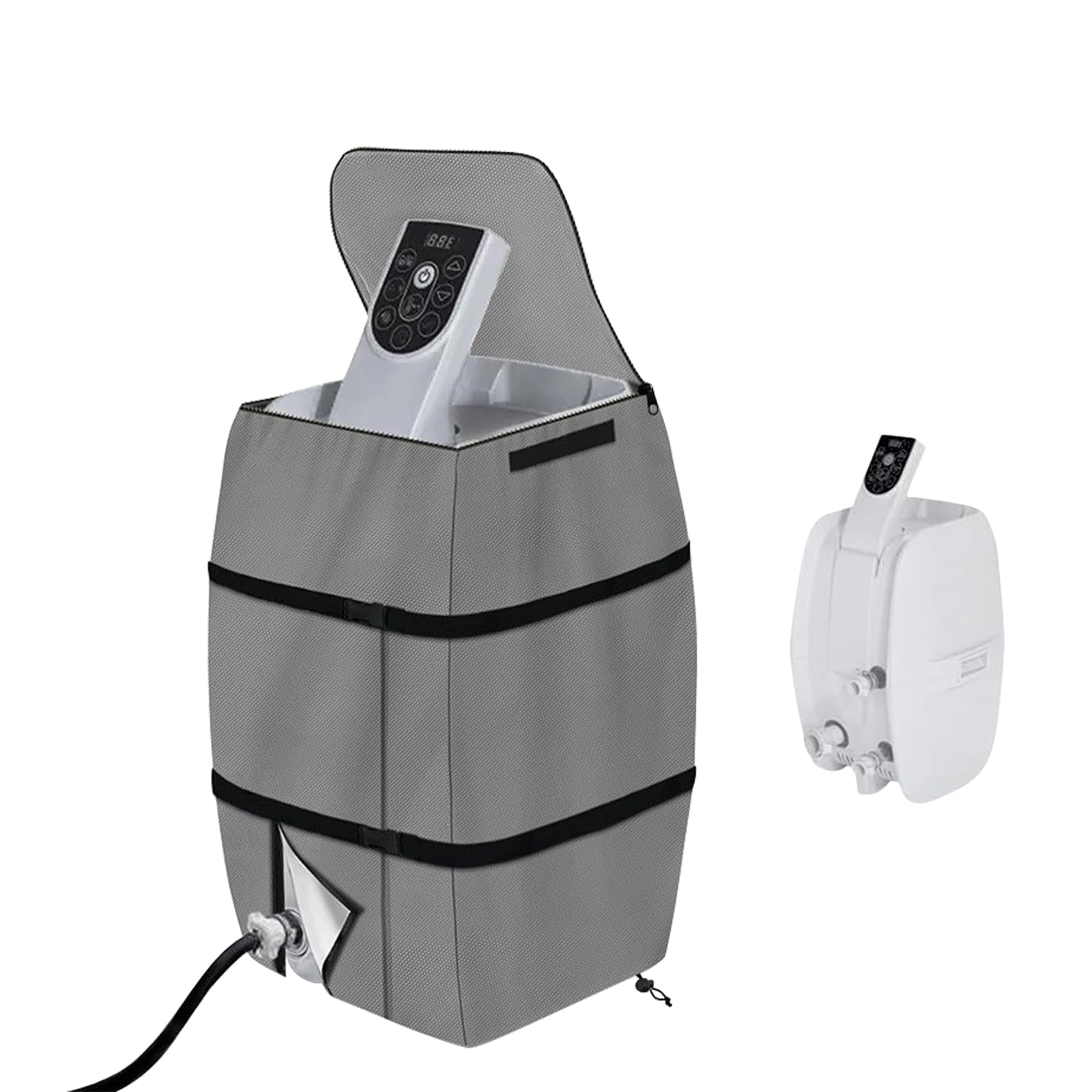 ACESOME Waterproof Insulated Hot Tub Spa Cover - Pump and Heater Protector for Lazy Outdoor Bathtub, 16.9 * 14.9 * 21.2inch, Polyester (Gray)