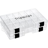 Tripquips 3600 Tackle Trays, Plastic Storage Organizer Box with Removable Dividers - Tackle Boxes - Fishing Tackle Storage - 3700 Tackle Trays - 2 Packs/4 Packs Box Organizer