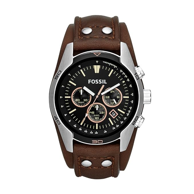 Fossil Reloj Cronógrafo para Hombre de Cuarzo con Correa en Cuero CH2891
