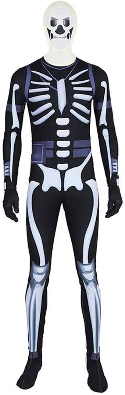 Ainiel Skull Trooper Skin Bodysuit Costume Halloween for Kids Adults