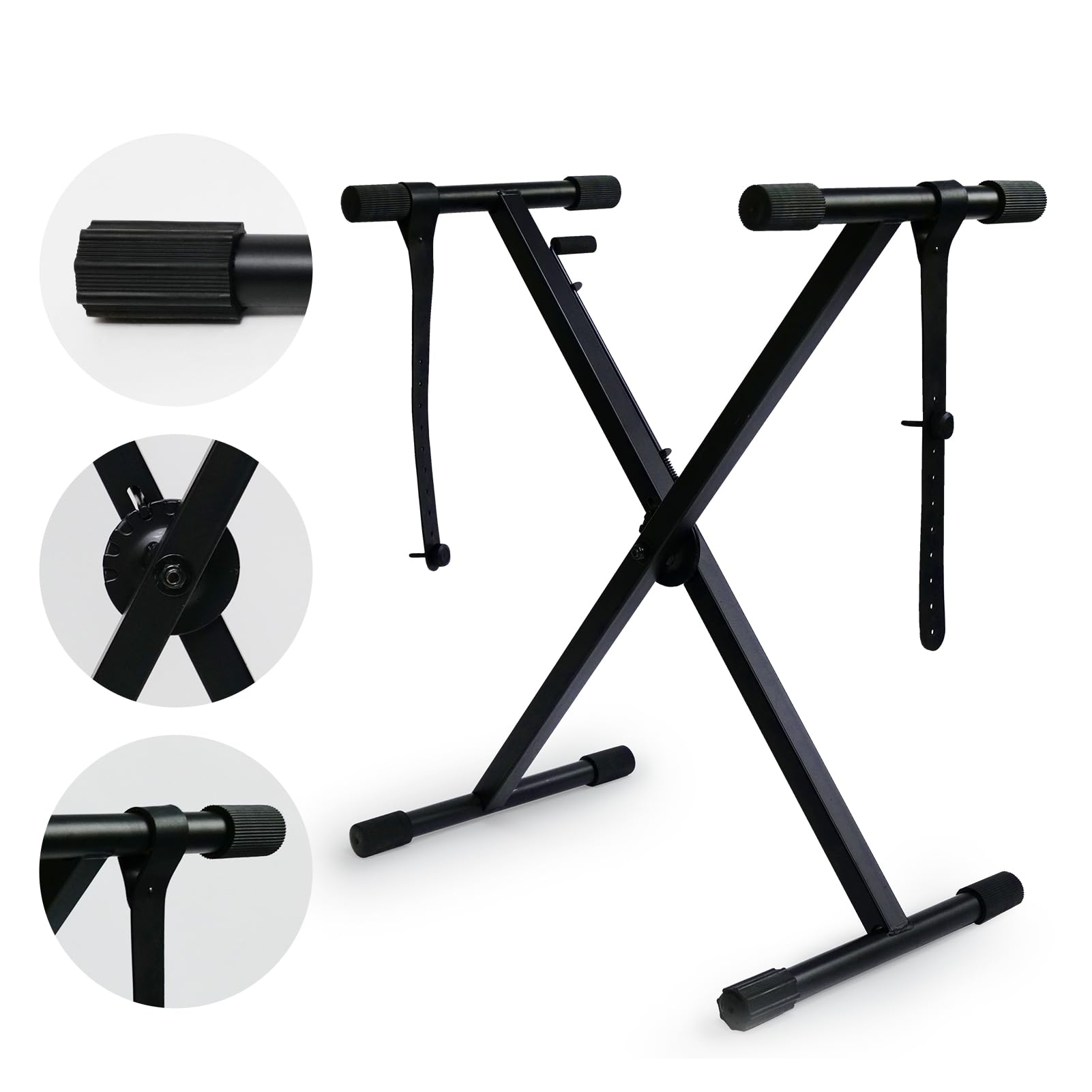 Photo 1 of The ONE Single-X Keyboard Stand, Pre-Assembled X-Style Keyboard Stand with Locking Straps & Quick Release Mechanism, Adjustable Piano Stand