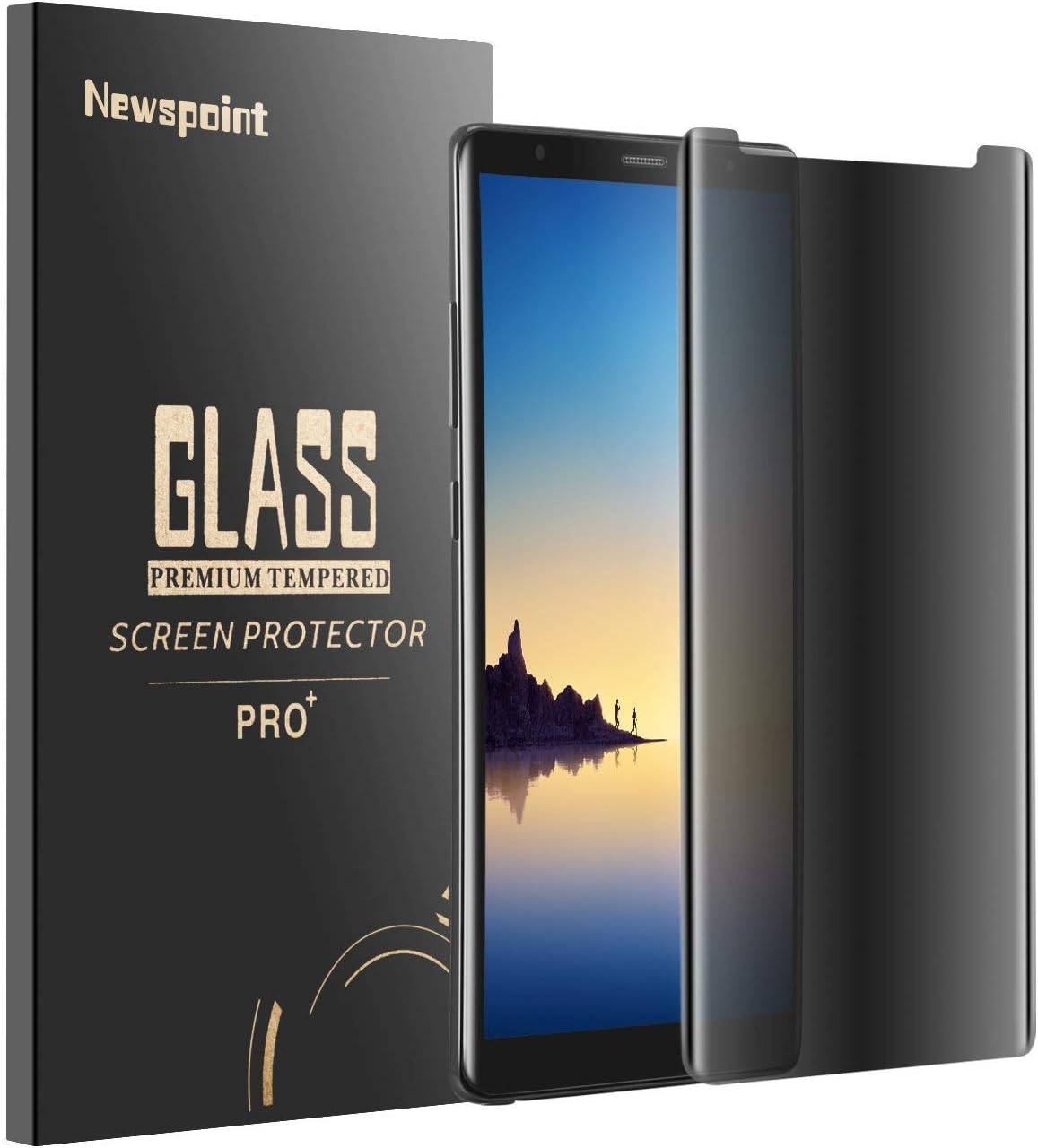 Galaxy Note 9 Privacy Screen Protector, Newspoint 2-Way Anti Spy Defender 9H Hardness Easy Installation Case Friendly Anti Peeking Tempered Glass Screen Protector for Samsung Galaxy Note 9 (Clear)
