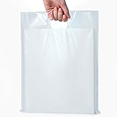 100 Clear Bags With Handles 12"x15" Great For Merchandise Retail and Shopping 2 Mil Thick Plastic Gift Bags With Handles