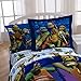 Nickelodeon Teenage Mutant Ninja Turtles City Limits Twin Comforter - Super Soft Kids Reversible Bedding features the Turtles - Fade Resistant, Includes 1 Bonus Sham (Official Nickelodeon Product)