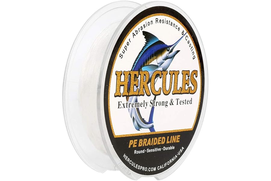 HERCULES Cost-Effective Super Strong 4 Strands Braided Fishing Line 6LB to 100LB Test for Salt-Water, 109/328 / 547/1094 Yards (100M / 300M / 500M / 1000M), Diam# 0.08MM - 0.55MM, Hi-Grade