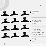 Head Jog 12 Pack Butterfly Hair Clips Black for Sectioning and Styling view 4