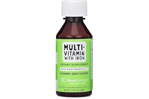 NovaFerrum Delish | Vegan Multivitamin with Iron for Infants, Toddlers & Kids | Immune Support | Organic Plant-Based D-3 | Gluten Free | Vegan Verified | Sugar Free | 1.69 Fl Oz (50 mL)