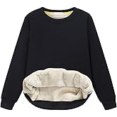 Girls Sweatshirt Kids Fleece Lined Sweatshirts Winter Warm Sherpa Crewneck Pullover