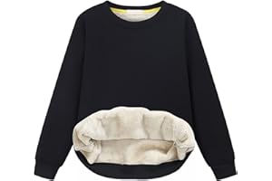 Gihuo Unisex Boy's Girls Winter Warm Sherpa Lined Crewneck Pullover Sweatshirt Fleece Casual Fall Clothes Sweatshirts