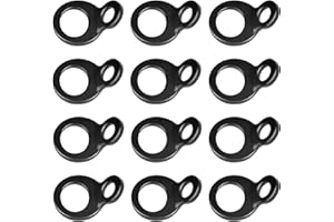 12 Pcs Tie Down Strap Anchors Hooks Rings, Multi-Purpose Stainless Steel Lashing O Rings Heavy Duty Tie-Down Anchor Black Pow