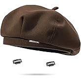 huablo French Beret Hats for Women Beige Beret hat Solid Color Cotton Beret Cap for Womens Girls Lady