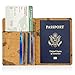 Famavala RFID Blocking Passport Holder Case Cover Wallet, MapBrown