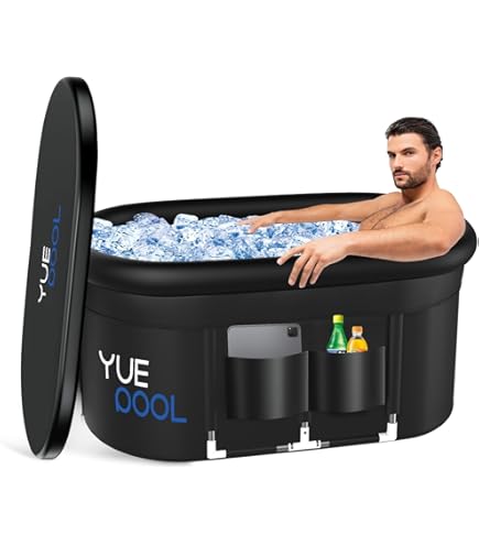 Upgrade XL 139 Gal Large Oval Ice Bath Tub for Athletes,Multiple Layered Portable Outdoor Cold Plunge Tub for Recovery,Cold Plunge for Family - Foldable Bathtubs for Gyms,Indoor,Outdoor use